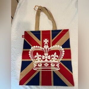 Adorable Burlap UK Crown Tote Never Used Bag